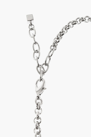 Metal Choker Necklace with Floral Design Embellished with Rhinestones