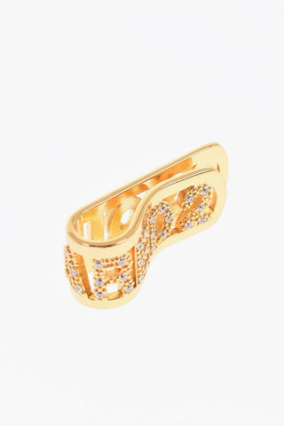 Metal Cigarette Holder Embellished with Rhinestones