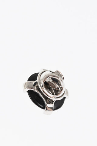 Metal Pin with Central Crystal