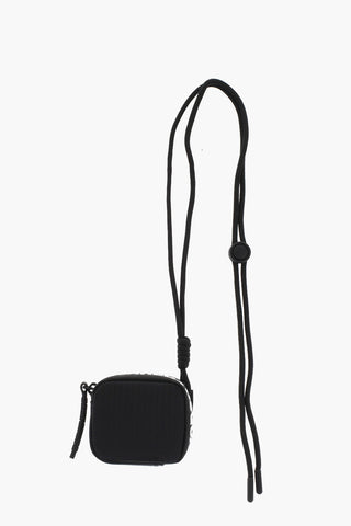Solid Color Earphones Neck Pouch with Contrasting Logo