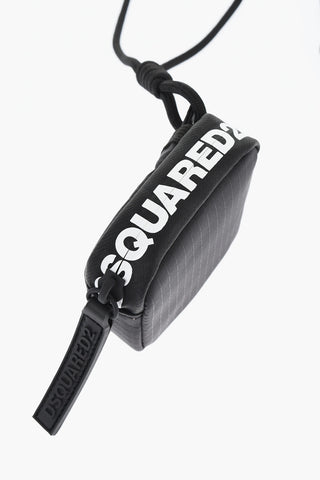 Solid Color Earphones Neck Pouch with Contrasting Logo