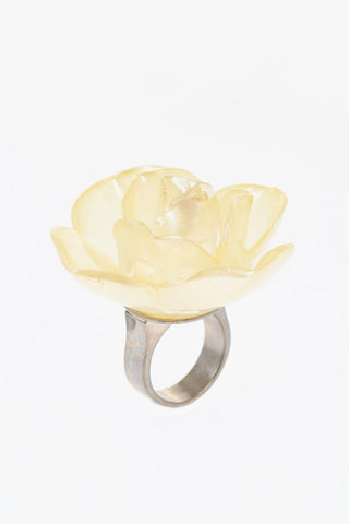 Anello in Metallo con Design a Forma di Rosa