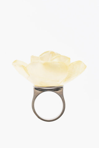 Anello in Metallo con Design a Forma di Rosa