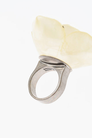 Metal Ring with Rose-Shaped Design