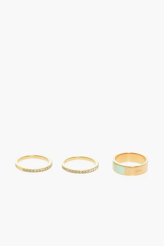 Set 3 Anelli CODE in Ottone Smaltato con Swarovski
