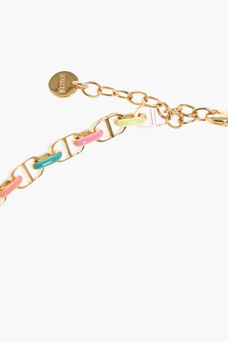 Brass CD Necklace with Enamelled Detail