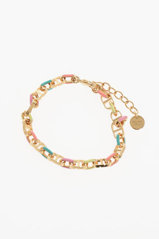 Brass CD Bracelet with Enamelled Detail