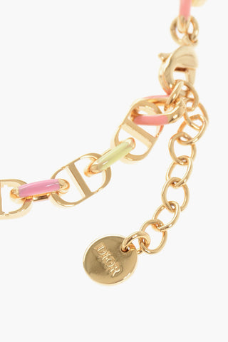 Brass CD Bracelet with Enamelled Detail