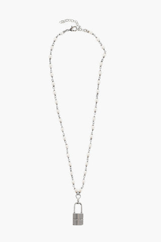 Collana LOCK YOURSELF in Metallo con Pendente a Forma di Lucchetto