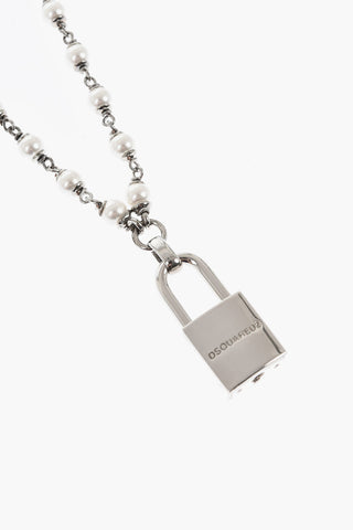 Collana LOCK YOURSELF in Metallo con Pendente a Forma di Lucchetto