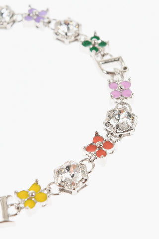 Metal Bracelet Embellished with Charms and Crystals