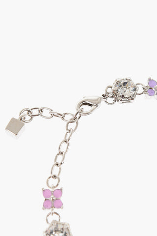 Metal Bracelet Embellished with Charms and Crystals