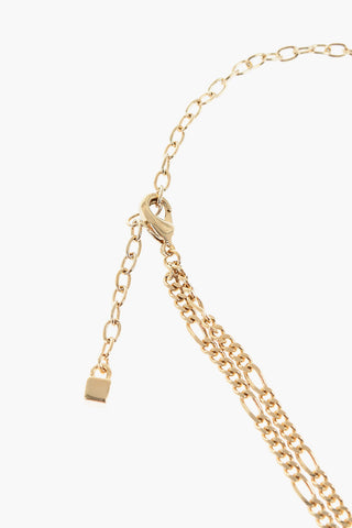 Golden Metal Choker Necklace Embellished with Swarovski Crystals