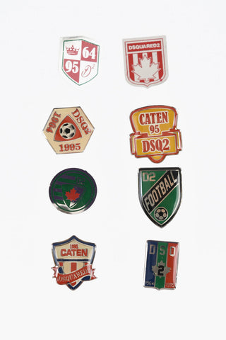 Set of 8 Patterned Metal Brooches