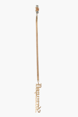 Golden Effect Metal Clip-On Single Earring with Lettering Logo