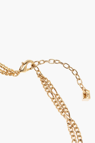 Golden Metal Choker Necklace Embellished with Swarovski Crystals