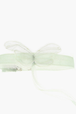 Choker aus einfarbigem Organza mit Schmetterlingsdetail