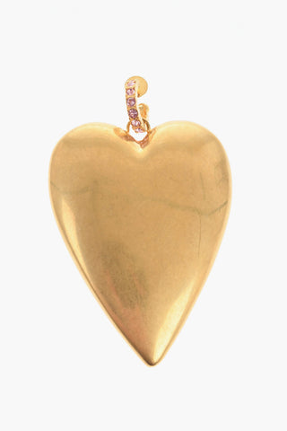 Orecchino Singolo Effetto Dorato con Maxi Pendente a Forma di Cuore