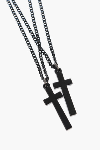 Metal JESUS Chain Necklace with Cross-Shaped Charms