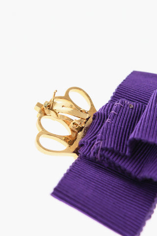 Golden Effect Metal Single Earring with Bow
