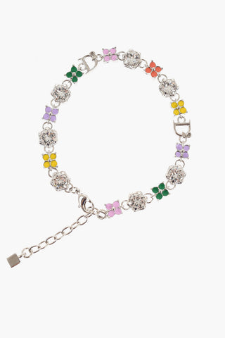 Metal Anklet Embellished with Charms and Crystals