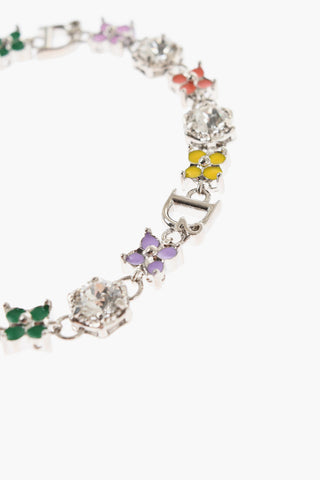 Metal Anklet Embellished with Charms and Crystals
