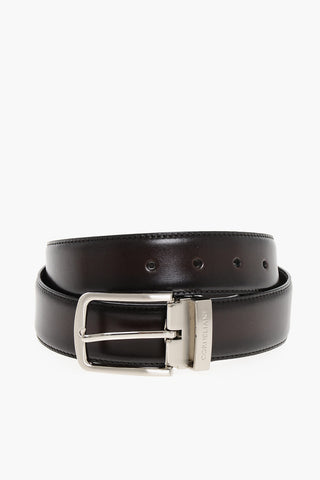 Burnt-effect Leather Belt 30mm