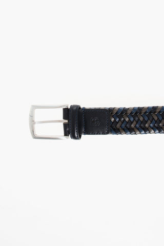 Cintura in Pelle Intrecciata 30mm