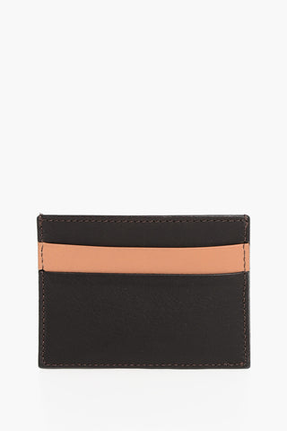 Leather Card Holder with Contrasting Detail