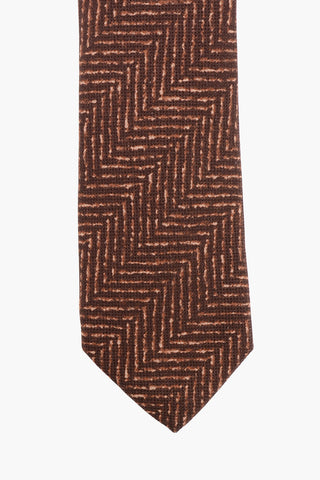 Silk Tie with Herringbone Pattern
