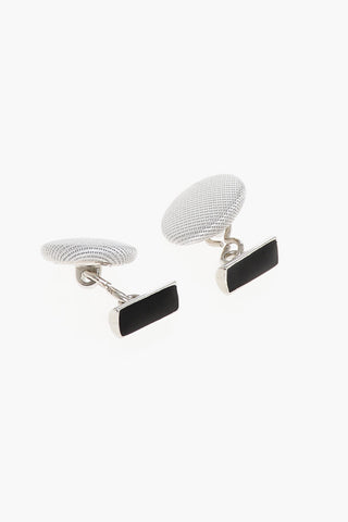 Silk-Covered Brass Cufflinks