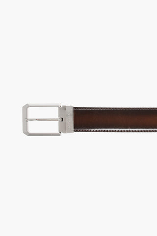 Burnt-effect Leather Belt 30mm