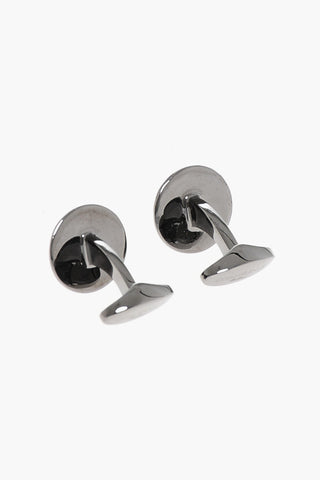 Brass Cufflinks with Checked Design