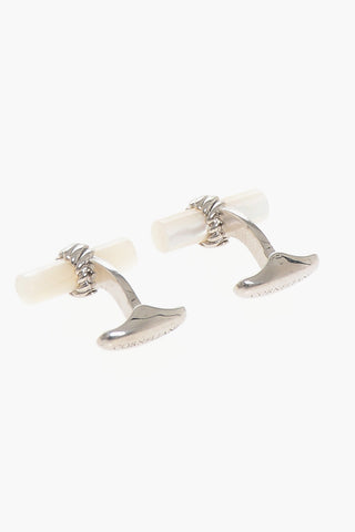 Brass Cufflinks with Mother of Pearl Detail