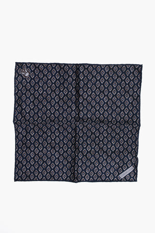 Silk Pocket Square with Geometric Pattern