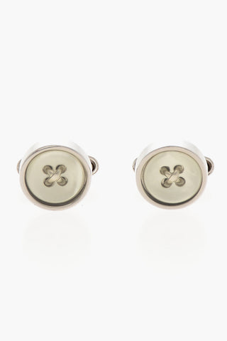 Gemelli in Ottone BUTTON con Dettaglio in Madre Perla