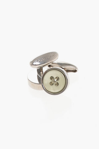 Gemelli in Ottone BUTTON con Dettaglio in Madre Perla