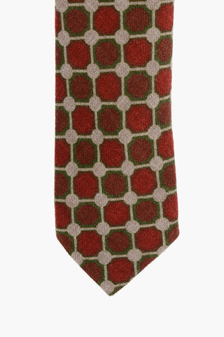 CC COLLECTION Geometric Patterned Wool Tie