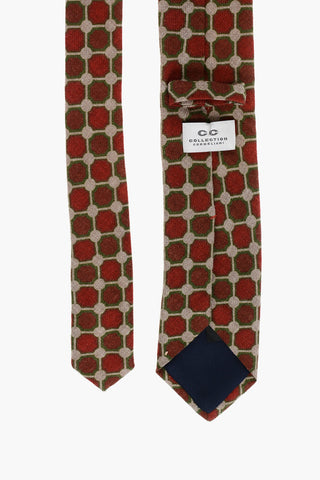CC COLLECTION Geometric Patterned Wool Tie