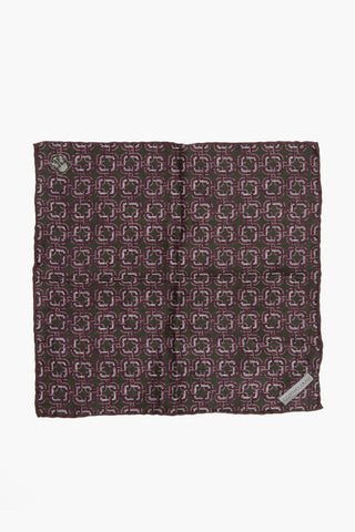 Silk Pocket Square with Geometric Pattern