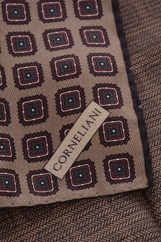 Silk Pocket Square with Geometric Pattern