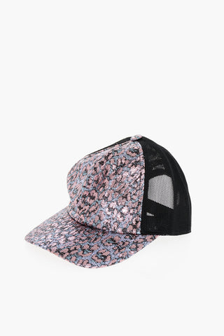 Metallic Effect Animal Patterned Trucker Cap
