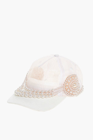 Mesh Cap Embellished with Beads