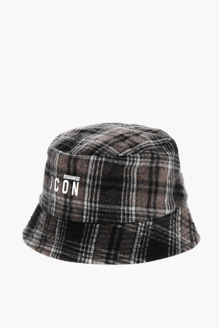 ICON Cappello Bucket Motivo Plaid Reversibile 
