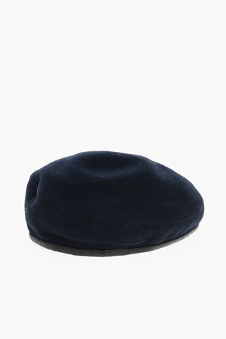 Solid Color Wool Felt Basque with Leather Edge