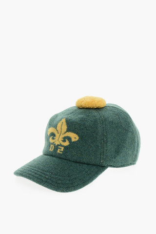 Wool Cap with Pom Poms