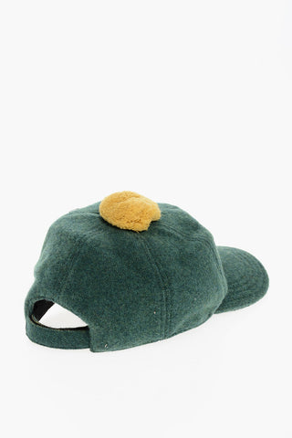 Wool Cap with Pom Poms