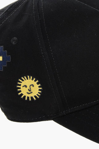 Solid Color Cap with Contrasting Embroideries