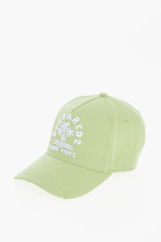 Cotton Twill Cap with Good Vibes Embroidery
