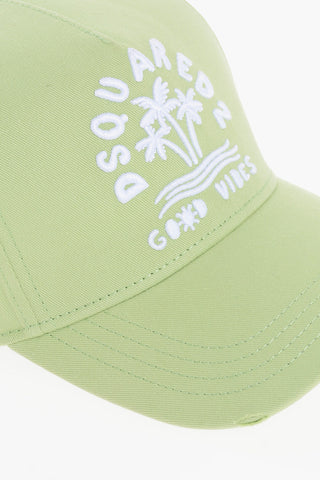 Cotton Twill Cap with Good Vibes Embroidery
